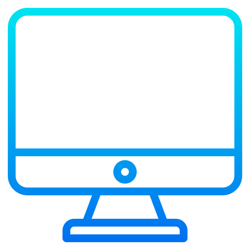 Illustration of a single computer monitor displaying website code and design interface.