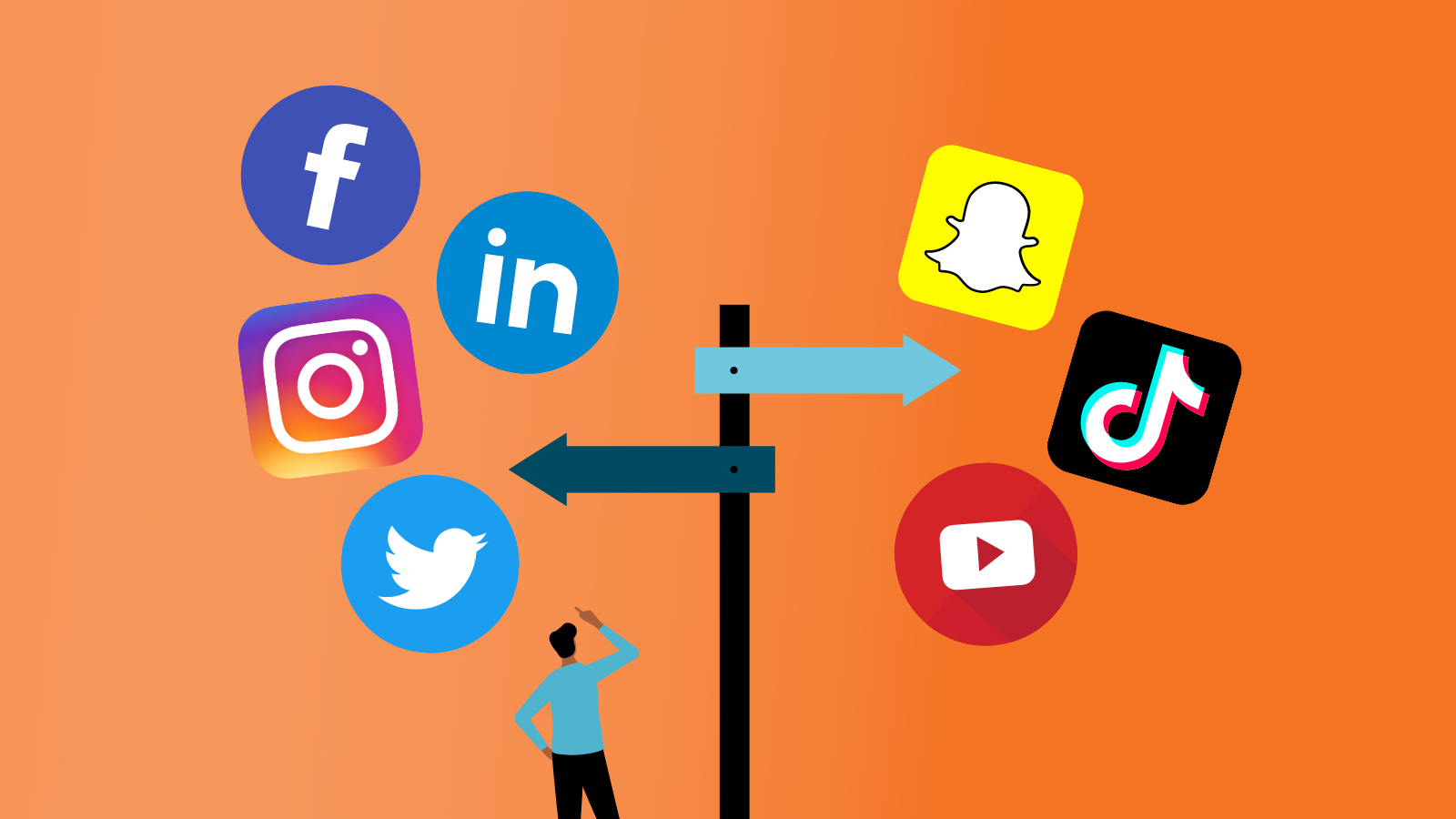 Social Media Marketing pole of icons